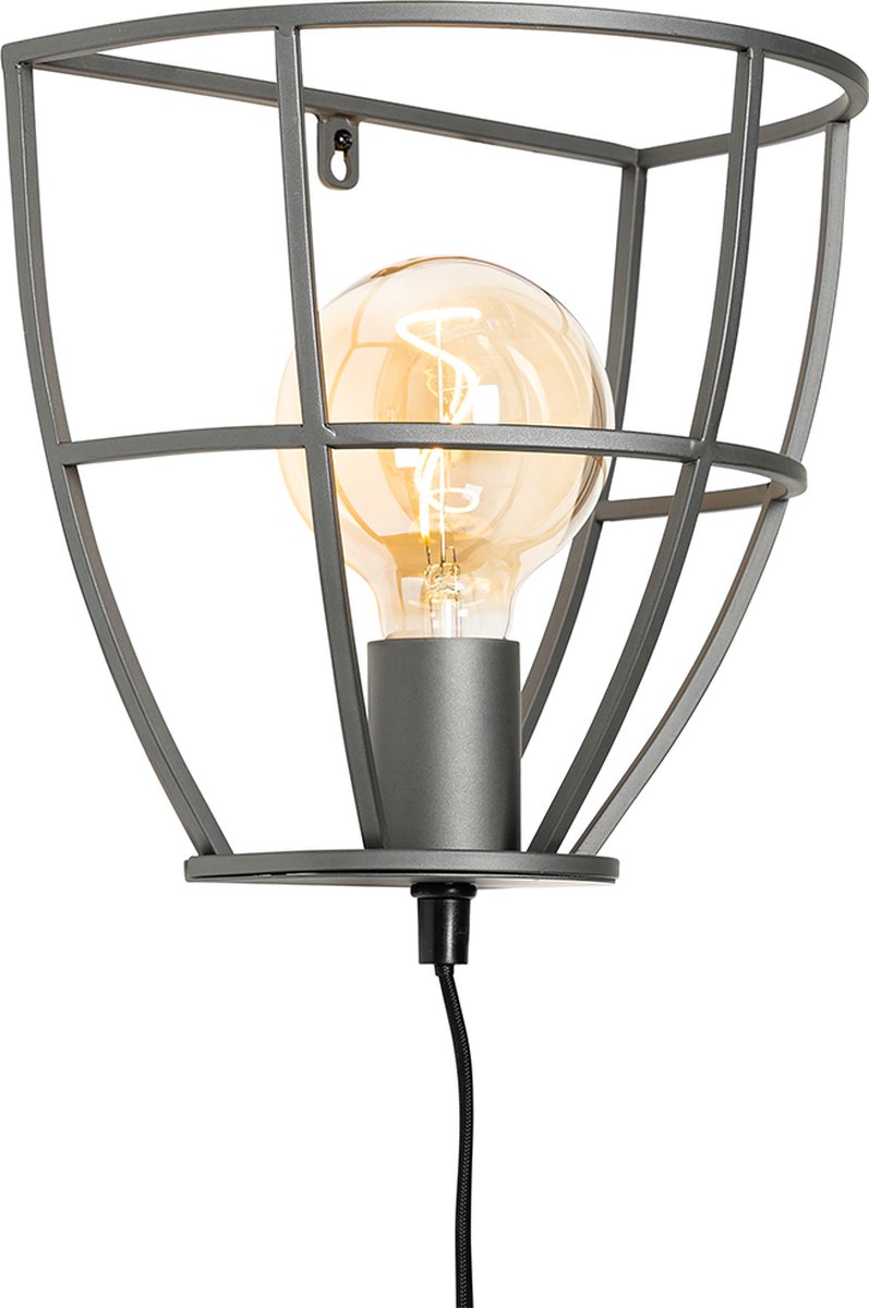 QAZQA Wandlamp arthur Industrieel - L 25cm - Bruin