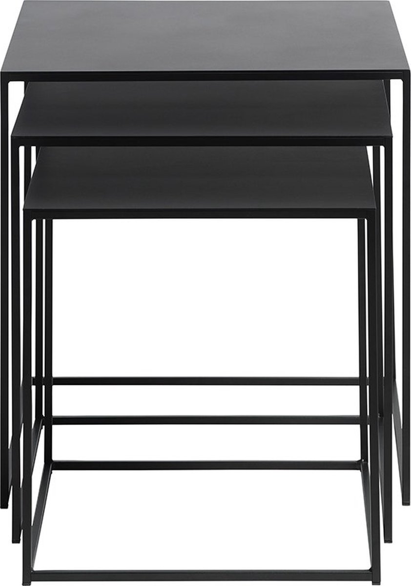 Olivine Sammie metalen bijzettafels - set van 3 - Zwart