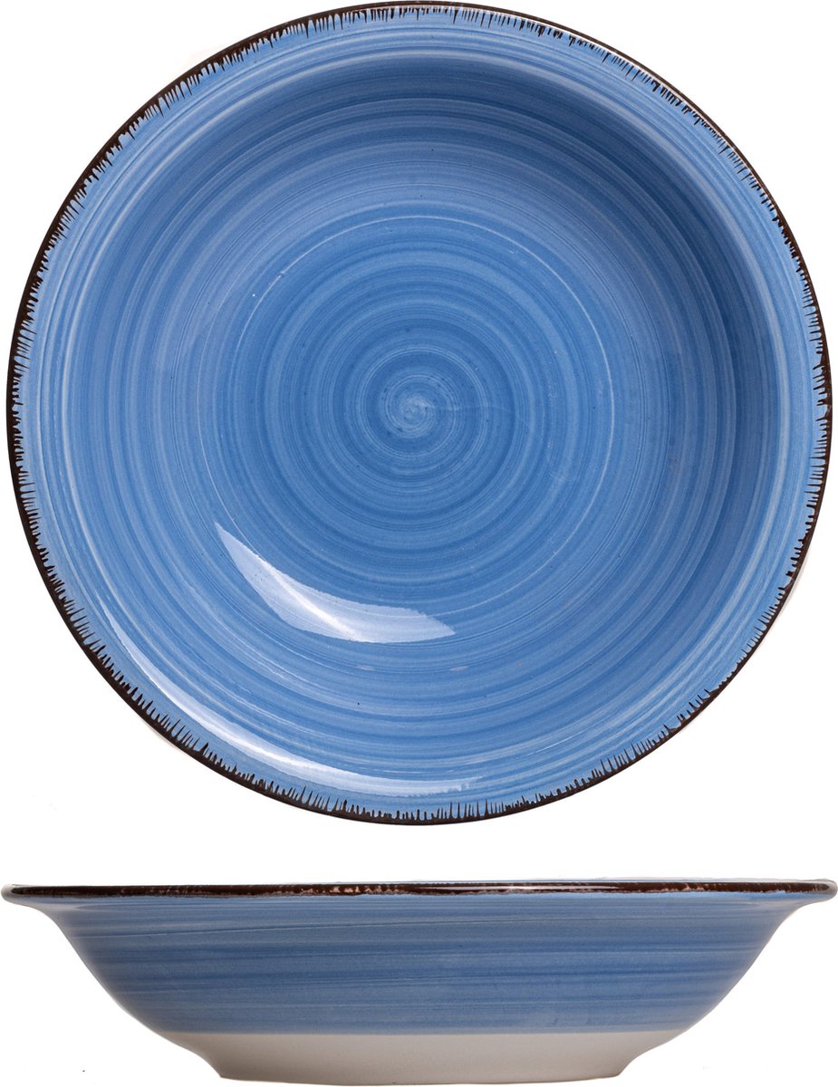 Easyline Studio Tavola Diepe Borden Ocean Blue ø 21 cm - 6 Stuks - Blauw