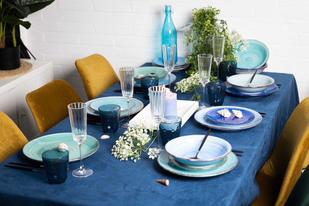 Easyline Studio Tavola Diepe Borden Ocean Blue ø 21 cm - 6 Stuks - Blauw