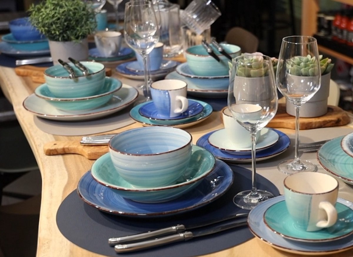 Easyline Studio Tavola Diepe Borden Ocean Blue ø 21 cm - 6 Stuks - Blauw