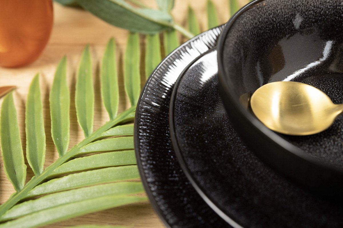 Studio Tavola Dinerborden New Black ø 27 cm - 6 Stuks - Zwart