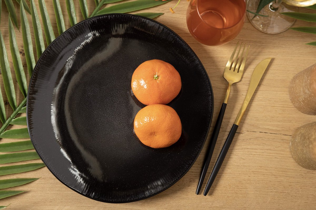 Studio Tavola Dinerborden New Black ø 27 cm - 6 Stuks - Zwart