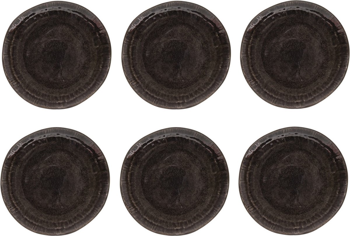 Studio Tavola Dinerborden New Black ø 27 cm - 6 Stuks - Zwart