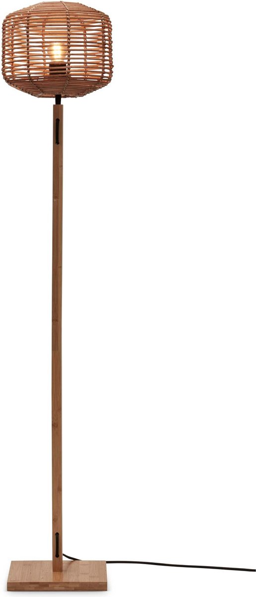 Good&Mojo Vloerlamp Tanami - Bamboe|Rotan - Ø25cm - Bruin