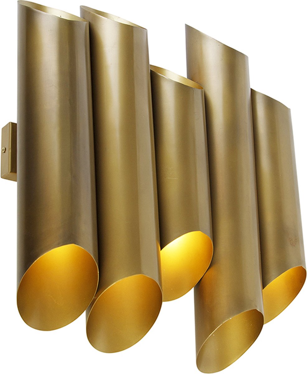 QAZQA Wandlamp whistle|messing - Industrieel - L 50cm - Goud