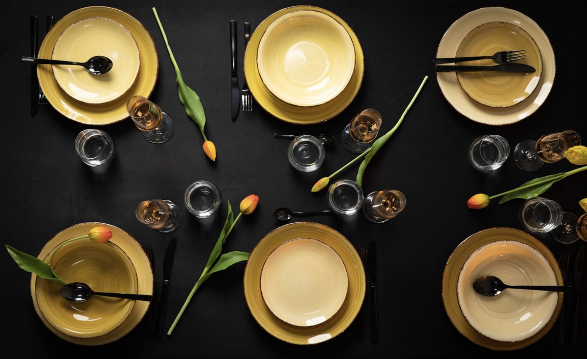 Studio Tavola Ontbijtborden Sunny Fall ø 19 cm - 6 Stuks - Geel