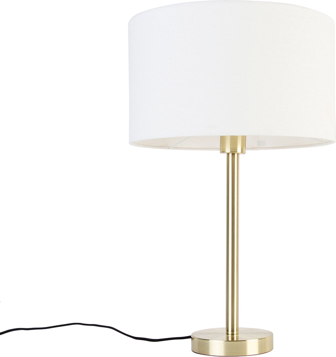 QAZQA Tafellamp simplo stof|messing - Design - D 35cm - Goud