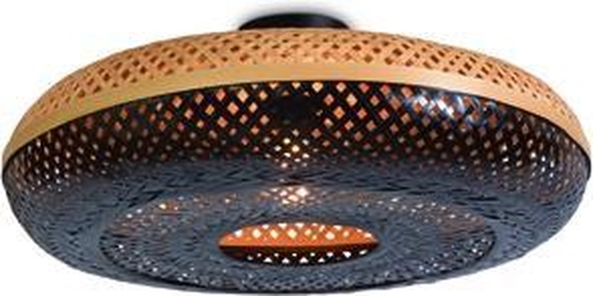 Good&Mojo Plafonniere Palawan - Bamboe| - Ø60cm - Zwart