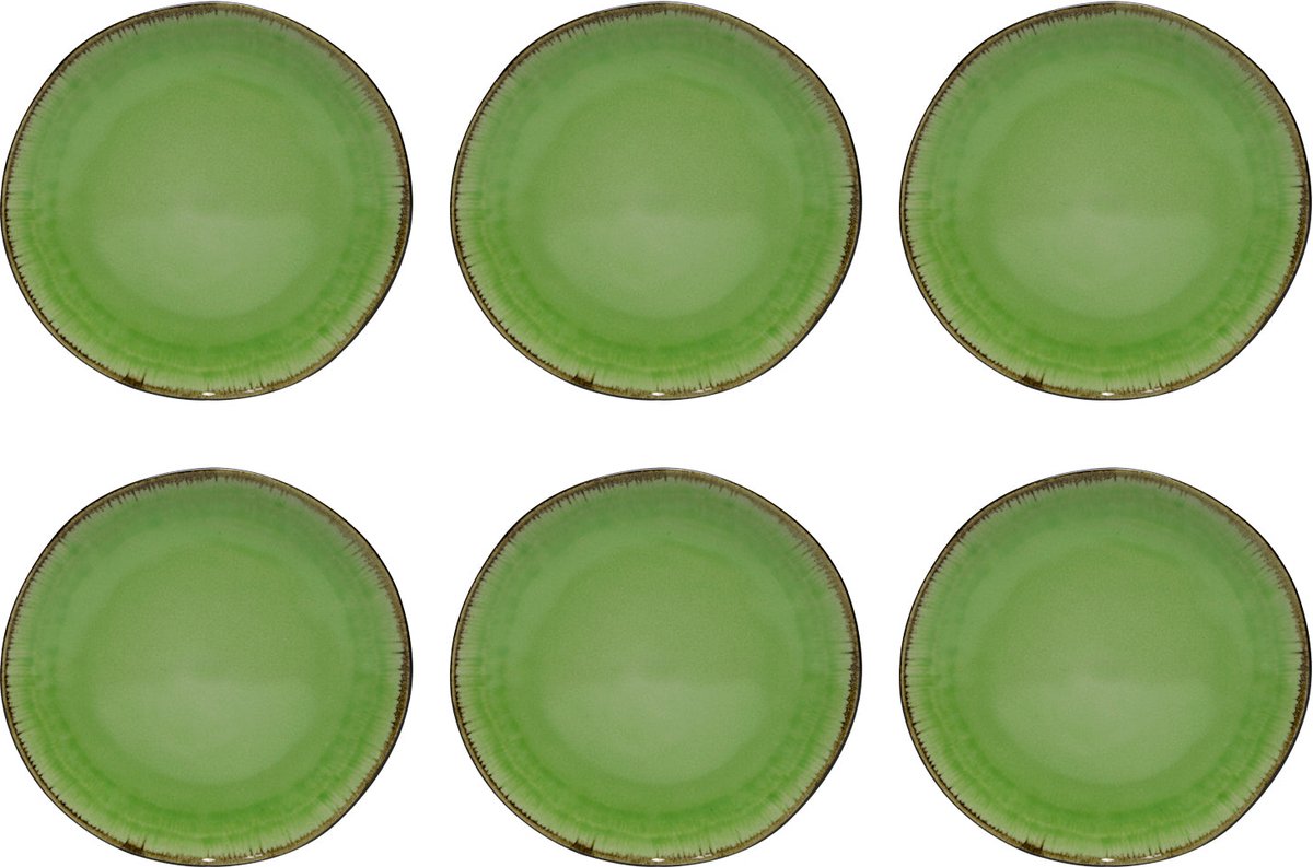 Studio Tavola Ontbijtborden Corfu ø 22 cm - 6 Stuks - Groen