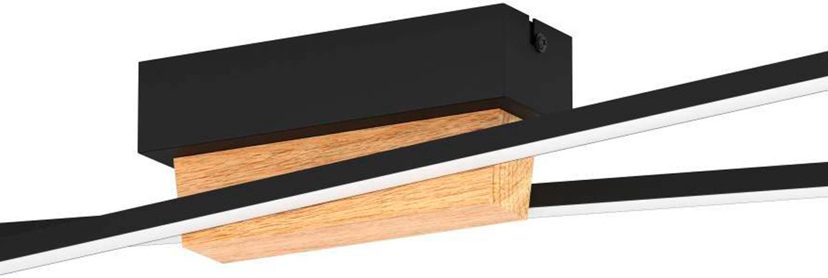 EGLO Panagria Plafondlamp - LED - 93,5 cm - Zwart|Bruin|Wit - Dimbaar