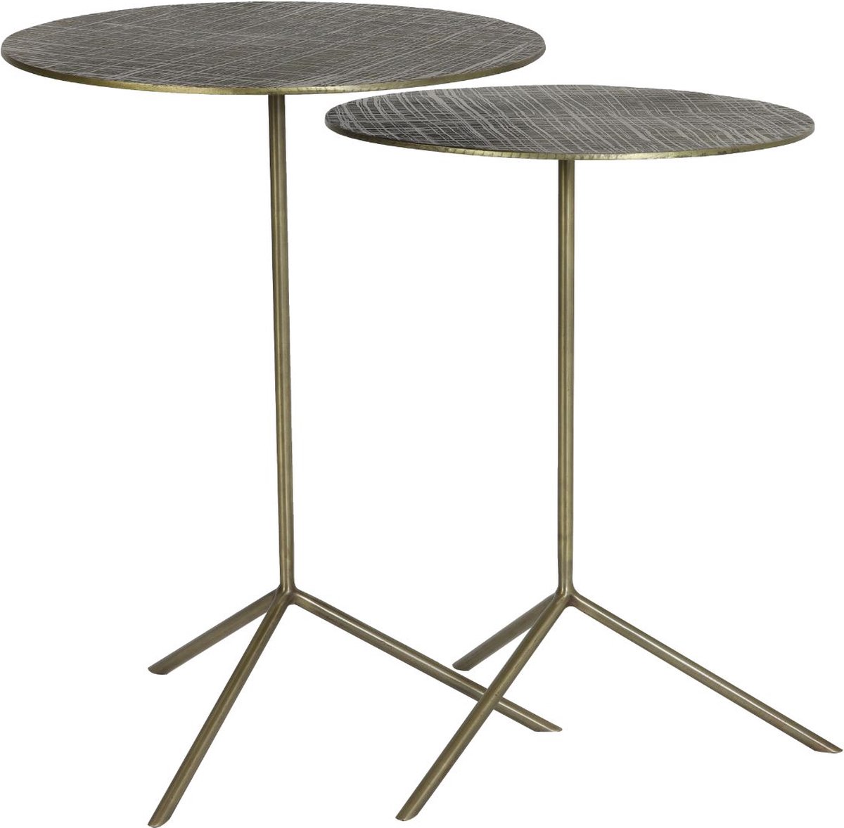 Light & Living - Bijzettafel Pelarco Set Van 2 - 39x39x52cm - Brons