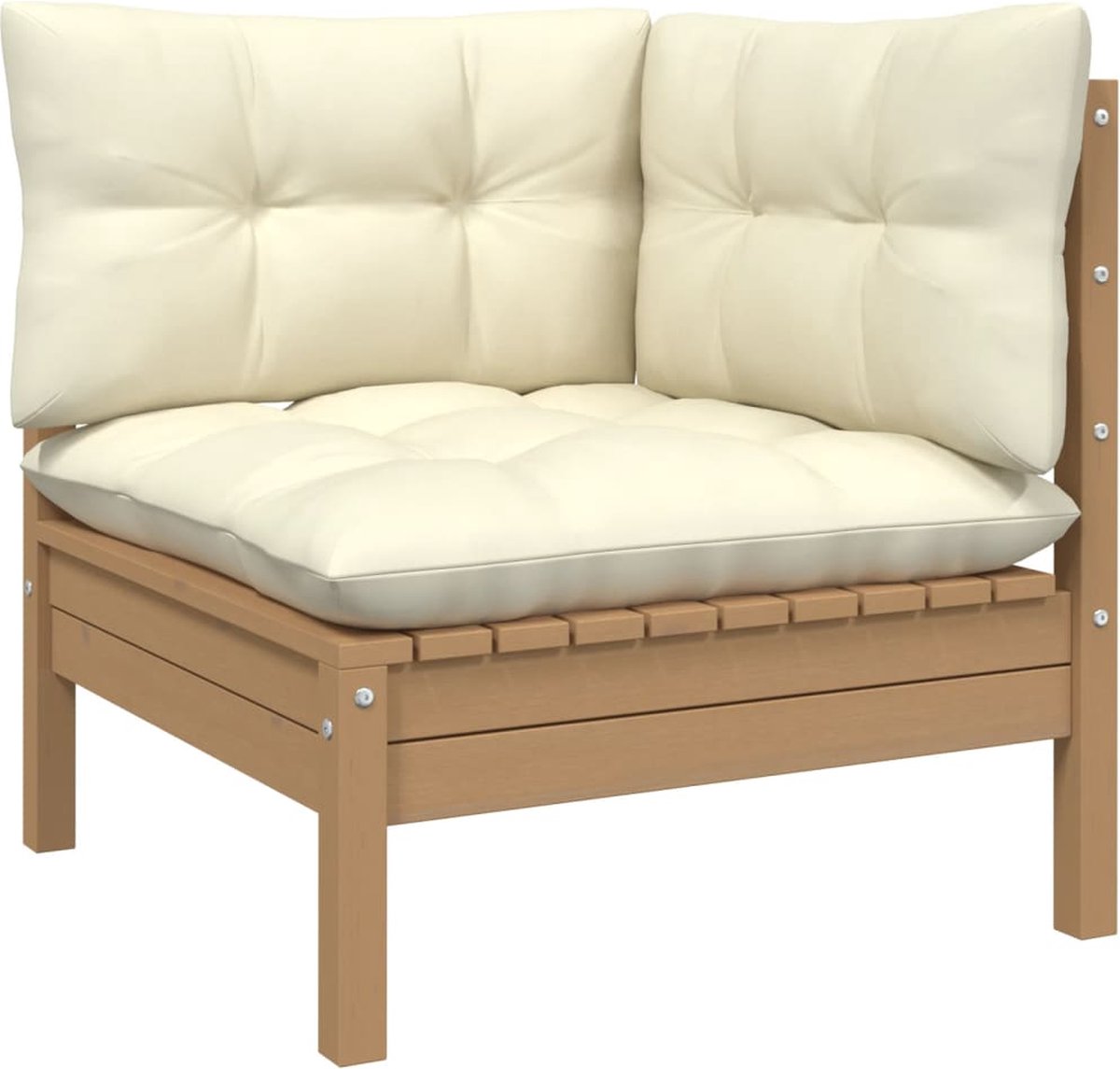 Vidaxl 5-delige Loungeset Met Kussens Grenenhout Honing - Bruin