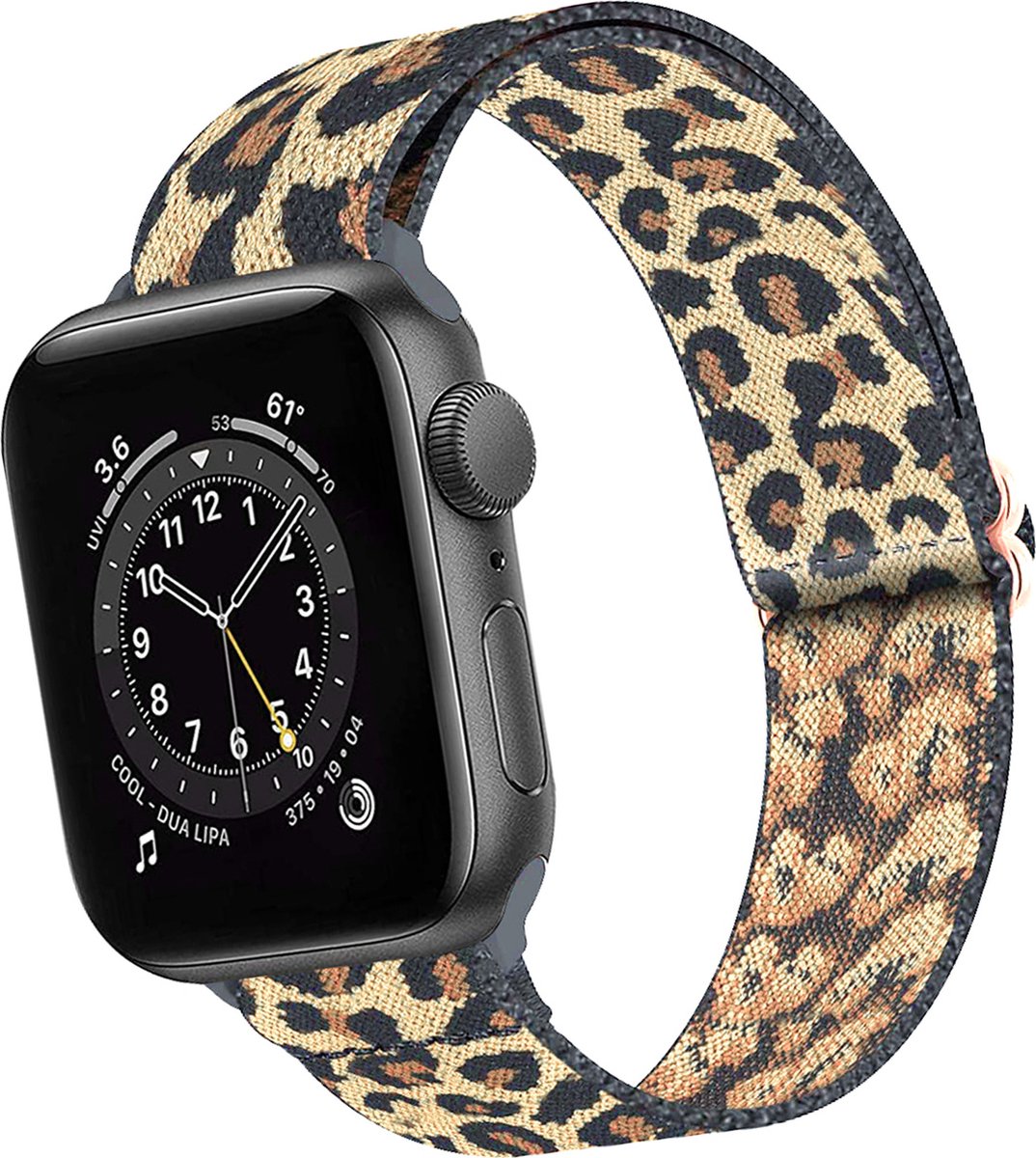 Basey Apple Watch Se (44mm) Bandje Stof Nylon Apple Watch Band Smart Watch Bandje - Geel