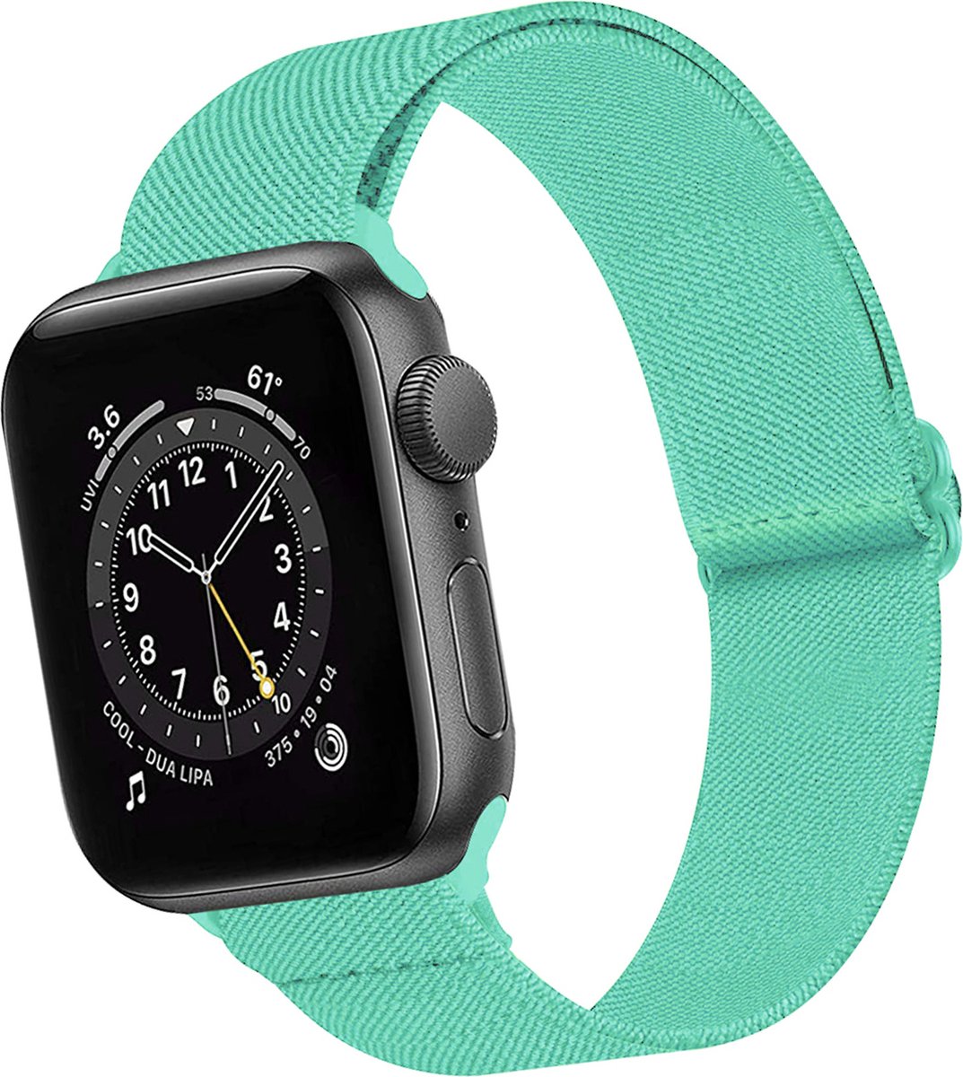 Basey Apple Watch Se (44mm) Bandje Stof Nylon Apple Watch Band Smart Watch Bandje - Groen