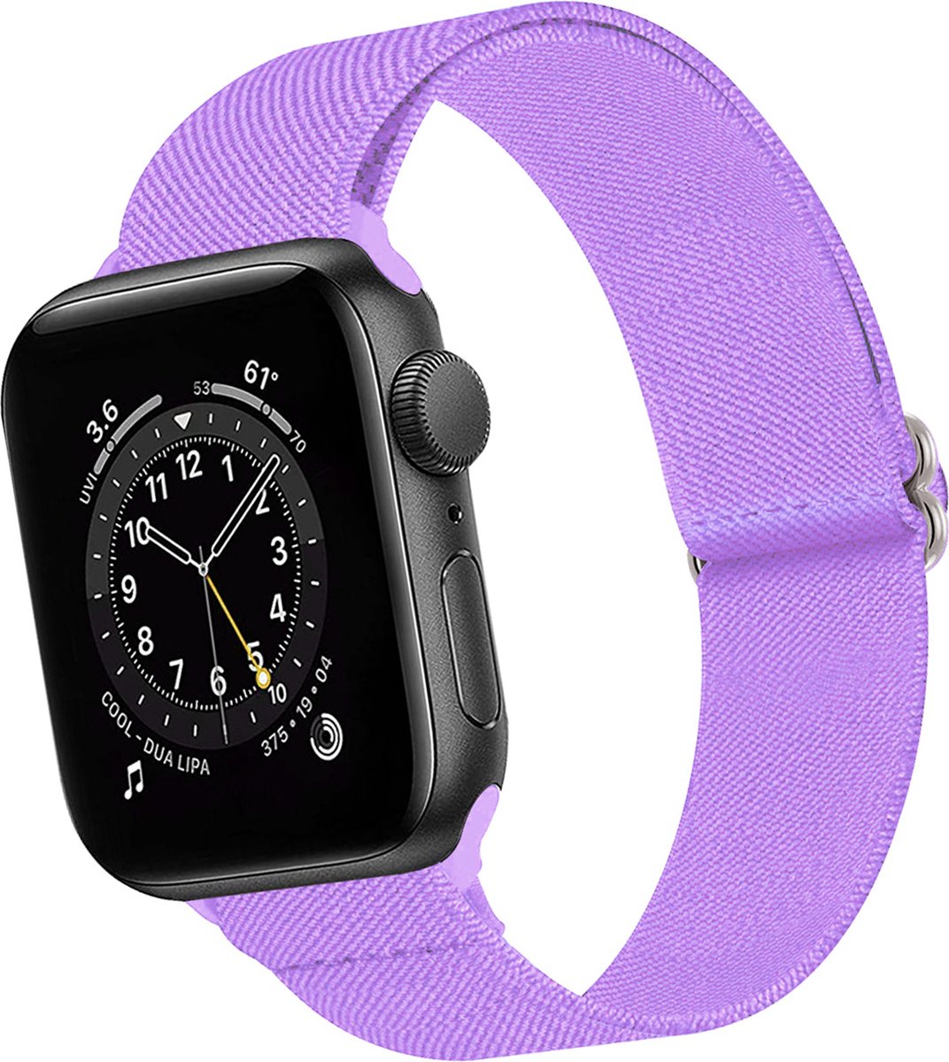 Basey Apple Watch Se (44mm) Bandje Stof Nylon Apple Watch Band Smart Watch Bandje - Paars