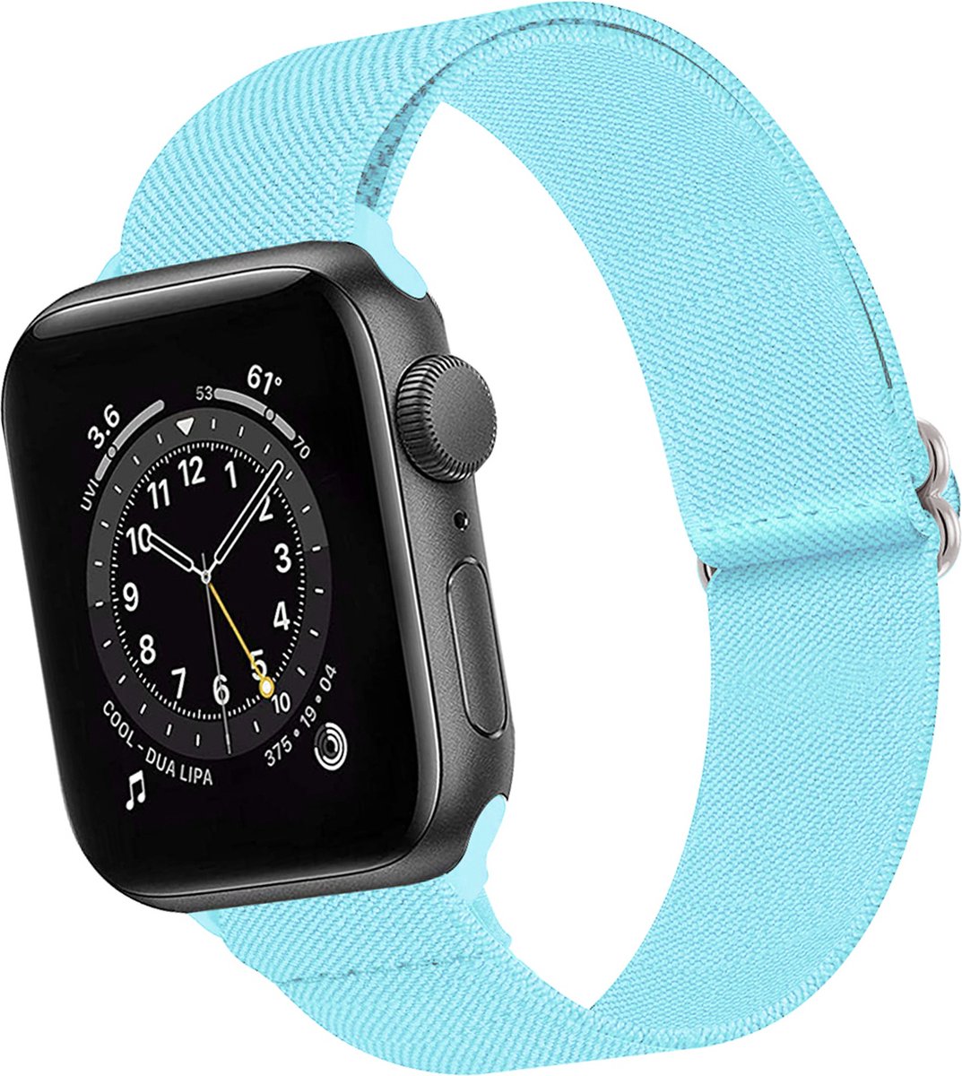 Basey Apple Watch Se (44mm) Bandje Stof Nylon Apple Watch Band Smart Watch Bandje - Blauw