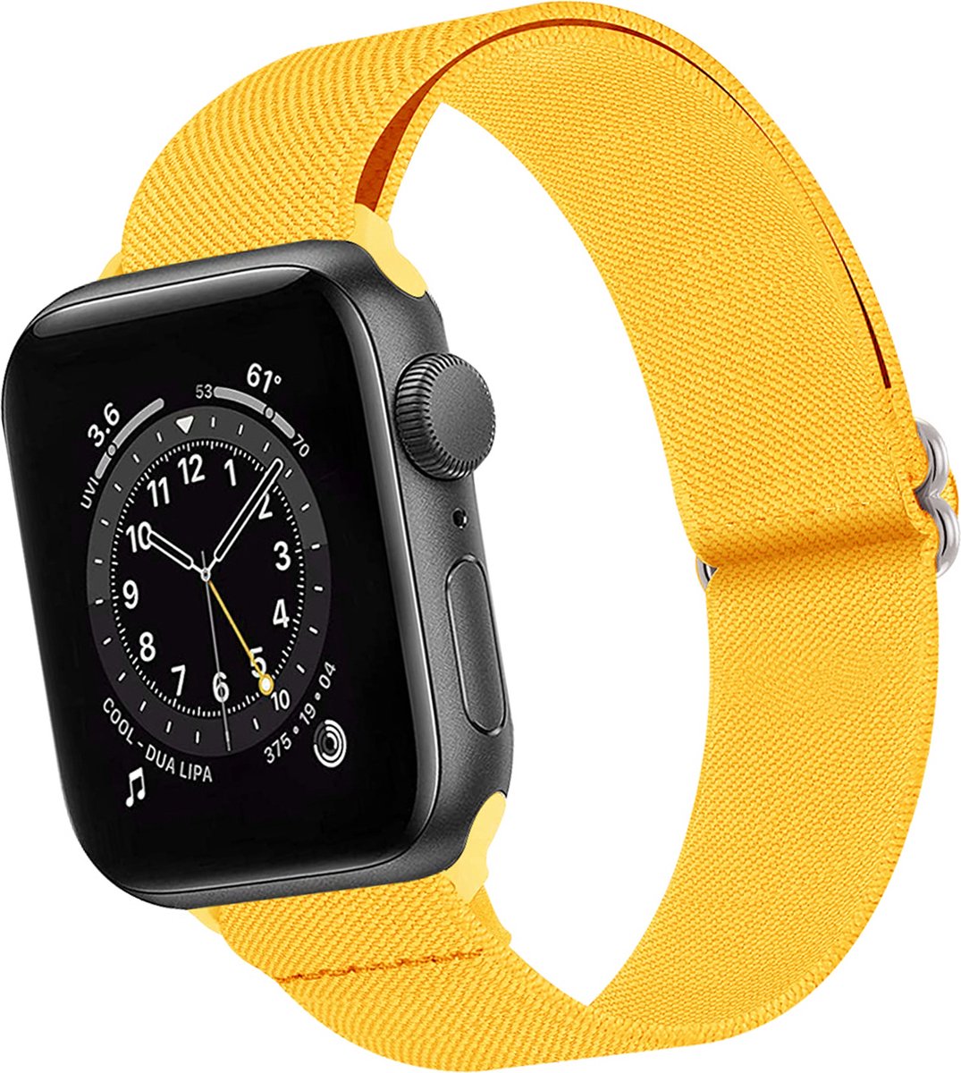 Basey Apple Watch Se (44mm) Bandje Stof Nylon Apple Watch Band Smart Watch Bandje - Geel