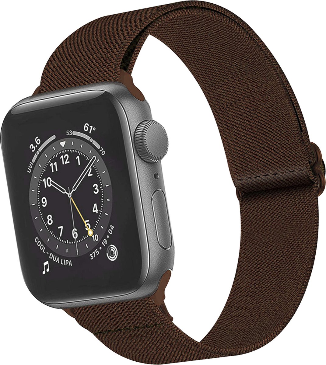 Basey Apple Watch Se (44mm) Bandje Stof Nylon Apple Watch Band Smart Watch Bandje - Bruin