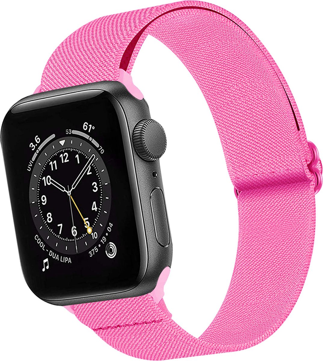 Basey Apple Watch Se (40mm) Bandje Stof Nylon Apple Watch Band Smart Watch Bandje - Roze