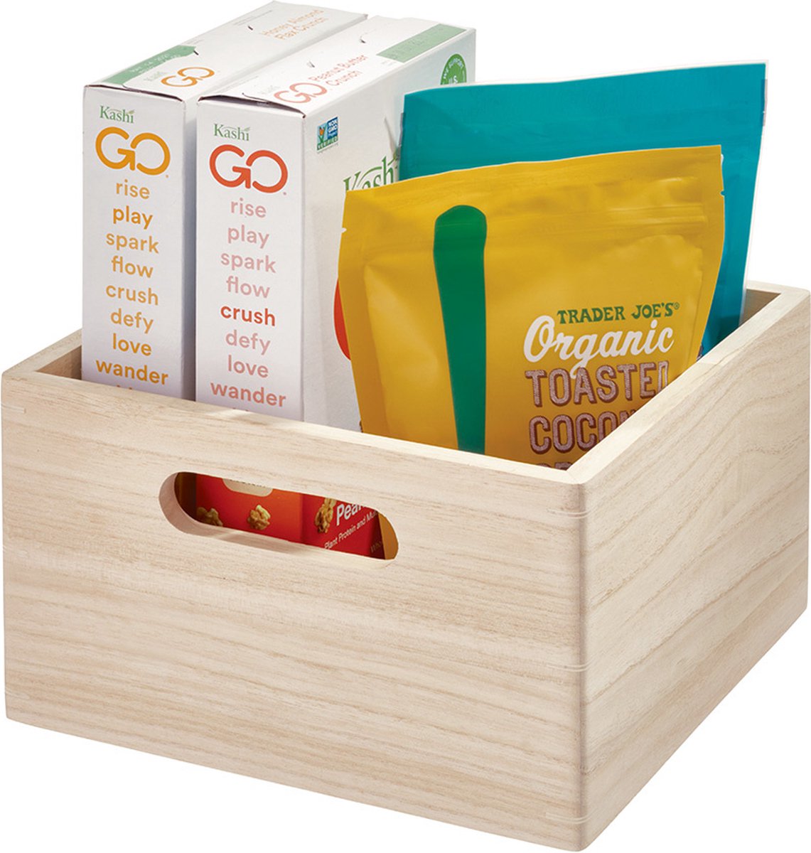 Idesign - Opbergbox, Open, 25.5 X 25.5 X 15 Cm, Paulownia Hout, - Idesign The Home Edit - Beige