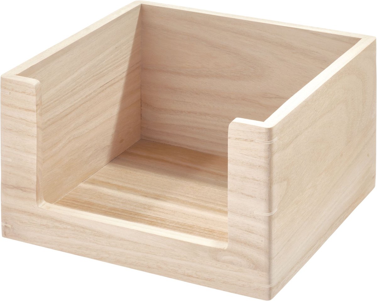 Idesign - Opbergbox, Open, 25.5 X 25.5 X 15 Cm, Paulownia Hout, - Idesign The Home Edit - Beige