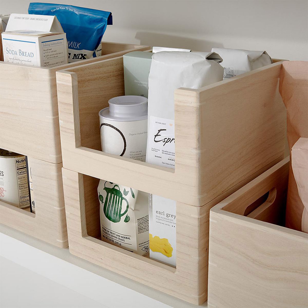 Idesign - Opbergbox, Open, 25.5 X 25.5 X 15 Cm, Paulownia Hout, - Idesign The Home Edit - Beige