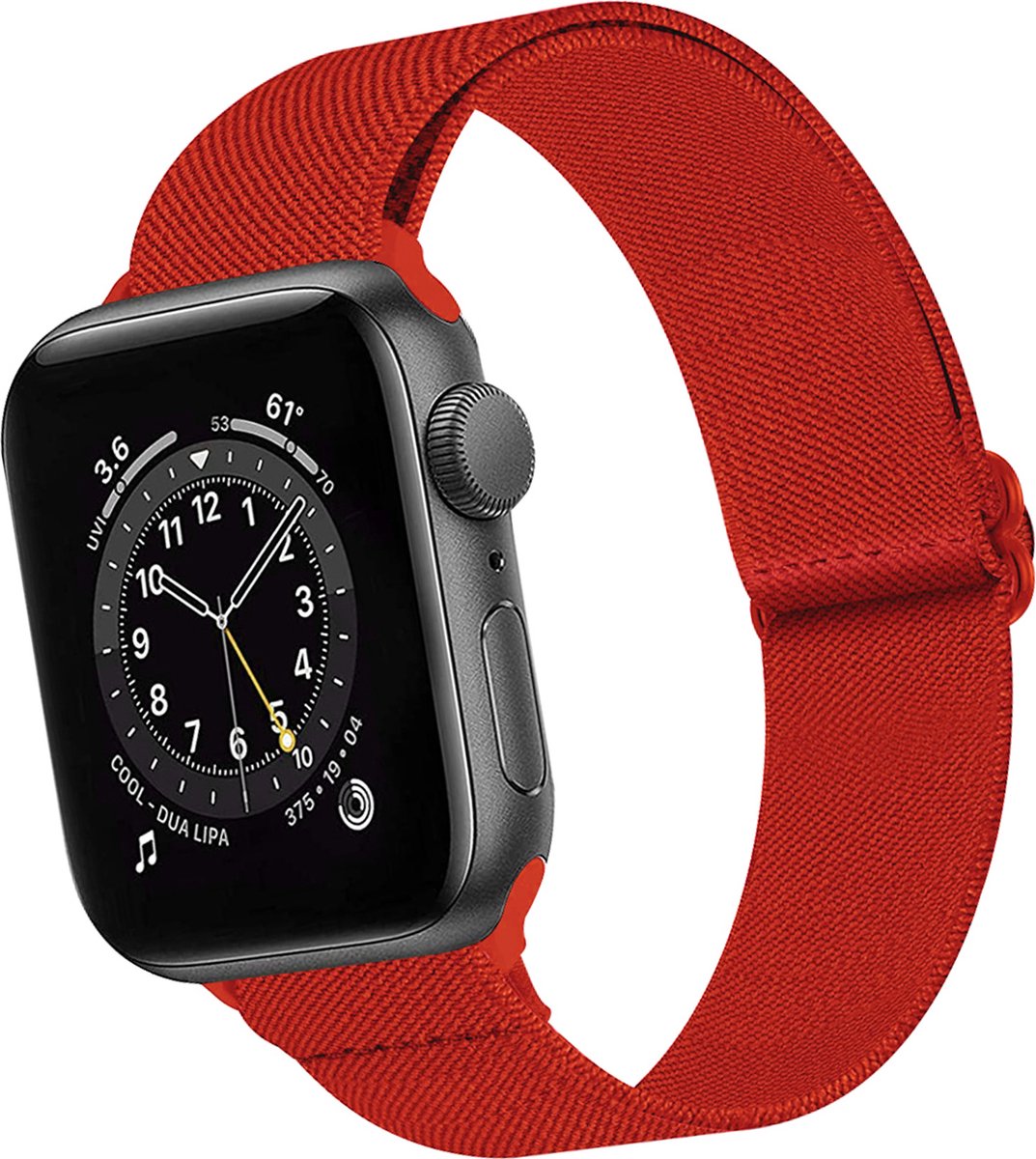 Basey Apple Watch Se (44mm) Bandje Stof Nylon Apple Watch Band Smart Watch Bandje - Rood