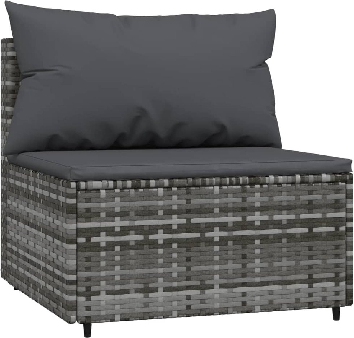 Vidaxl 3-delige Loungeset Met Kussens Poly Rattan - Grijs