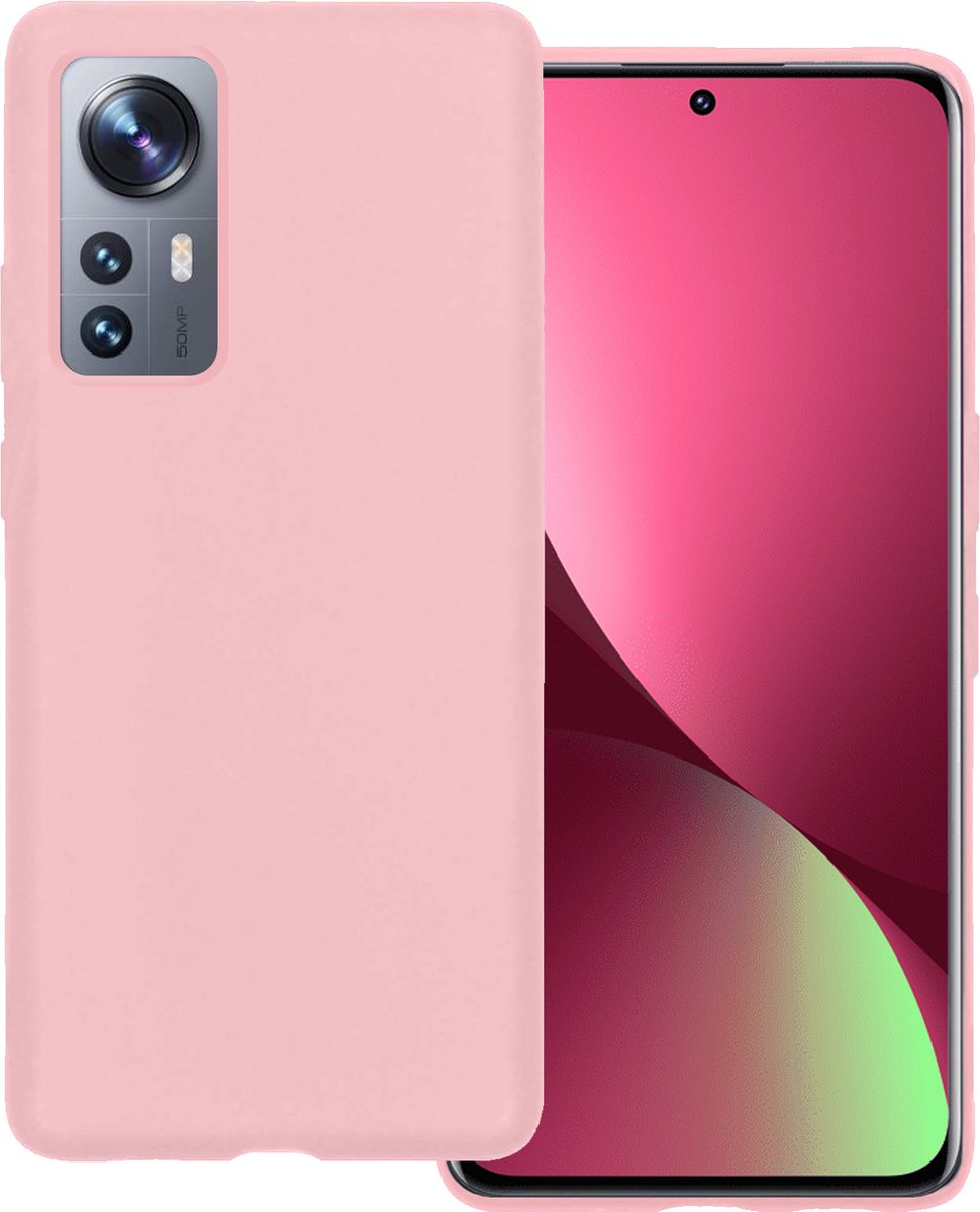 Basey Xiaomi 12 Pro Hoesje Siliconen Hoes Case Cover Xiaomi 12 Pro-licht - Roze