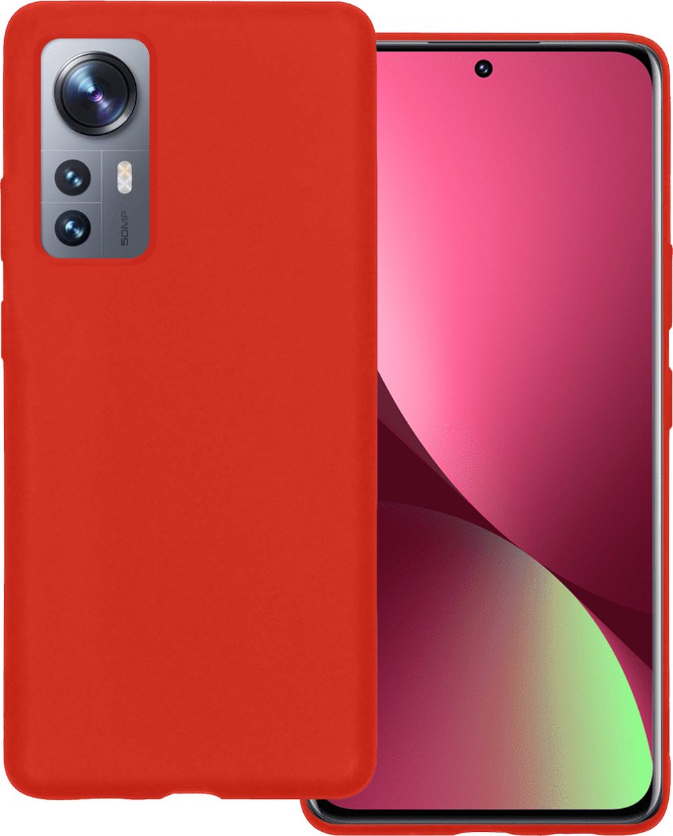 Basey Xiaomi 12 Pro Hoesje Siliconen Hoes Case Cover Xiaomi 12 Pro- - Rood