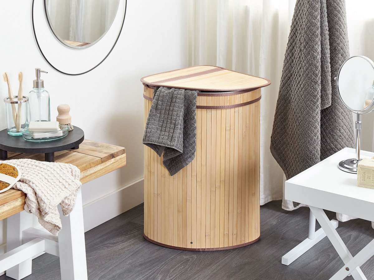 Beliani Badulla - Mand-lichte Houtkleur-bamboehout - Bruin