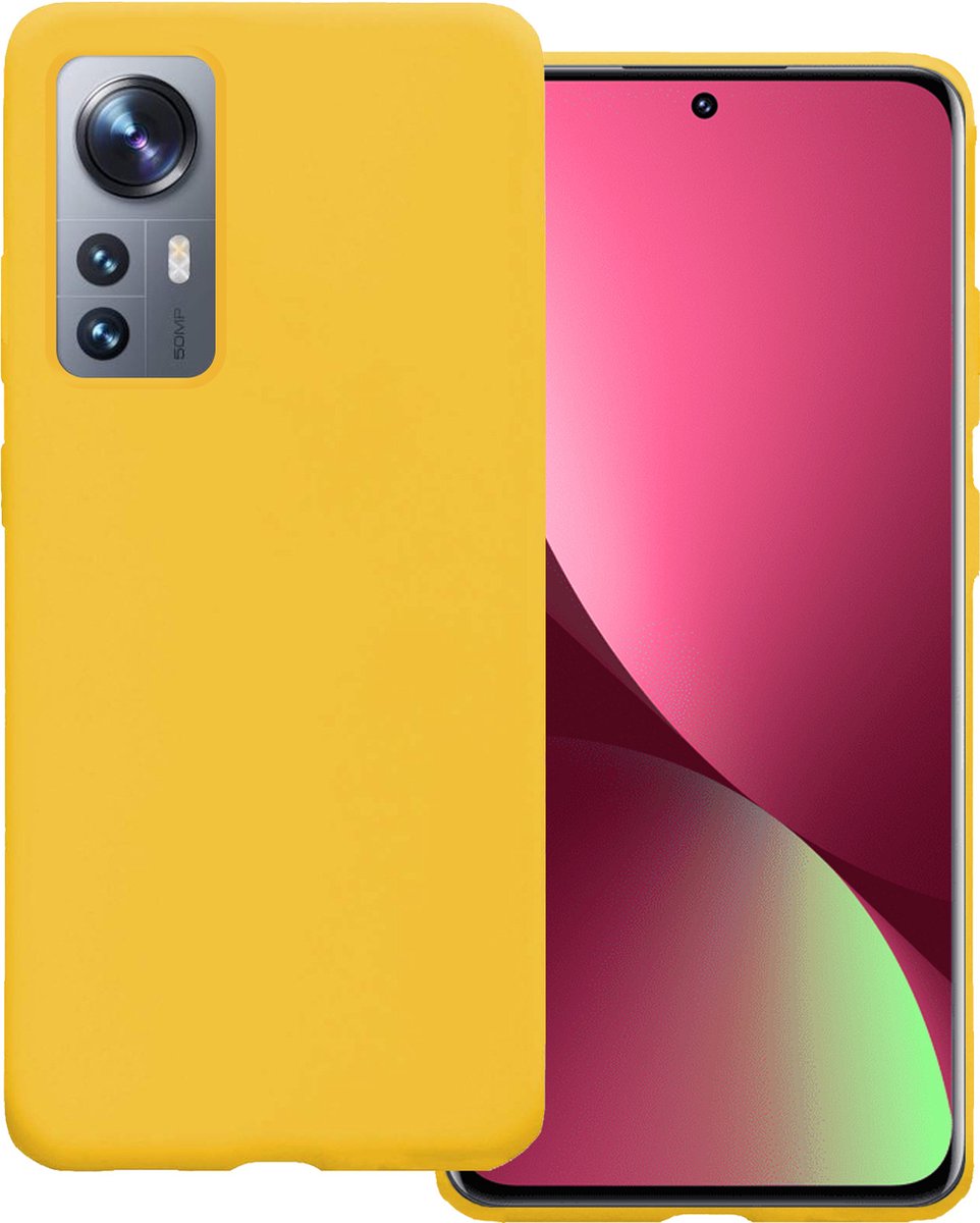 Basey Xiaomi 12 Pro Hoesje Siliconen Hoes Case Cover Xiaomi 12 Pro- - Geel