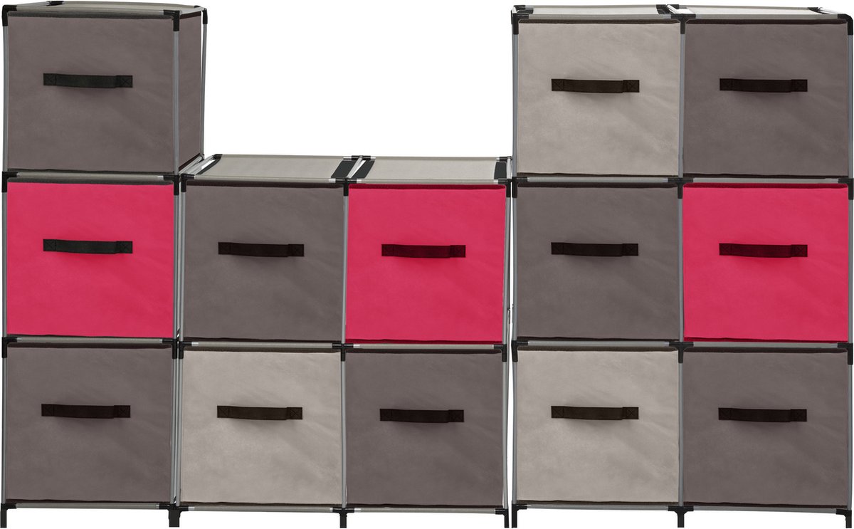 Set Van 4x Opbergmand 29 Liter Taupe 31 X 31 X 31 Cm - Opbergmanden