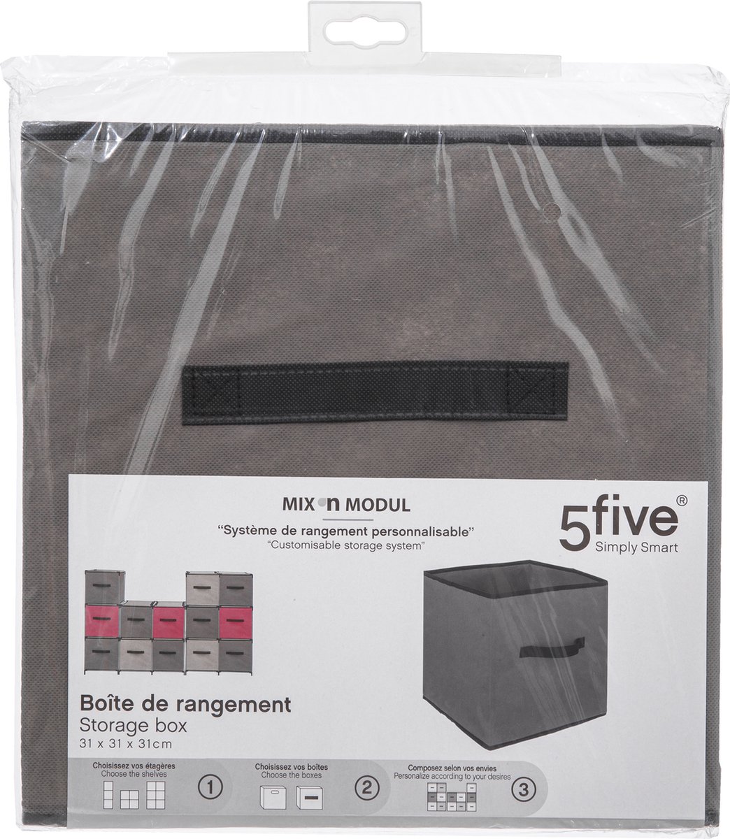 Set Van 4x Opbergmand 29 Liter Taupe 31 X 31 X 31 Cm - Opbergmanden