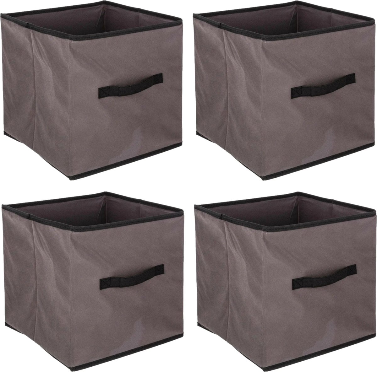 Set Van 4x Opbergmand 29 Liter Taupe 31 X 31 X 31 Cm - Opbergmanden