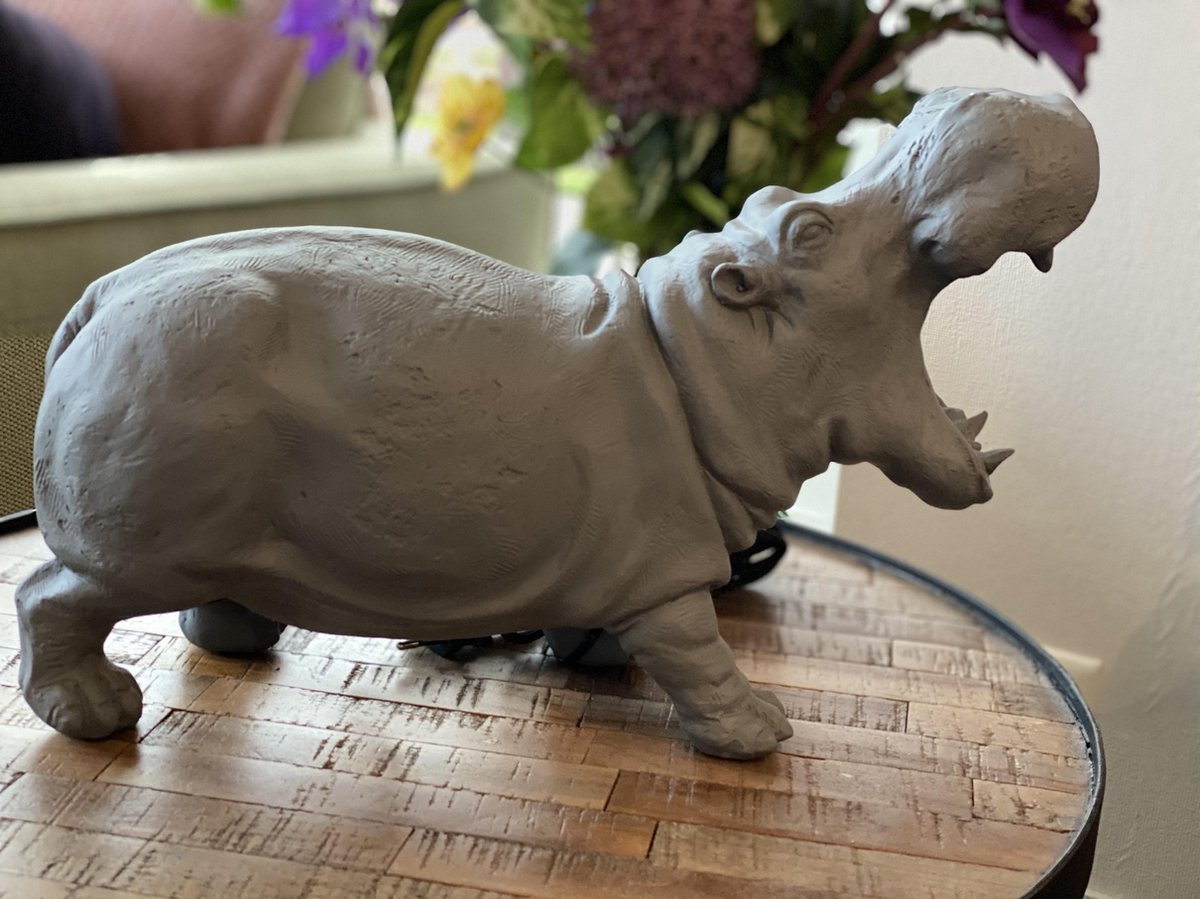 Light & Living - Tafellamp Hippo - 36x14x24cm - Grijs