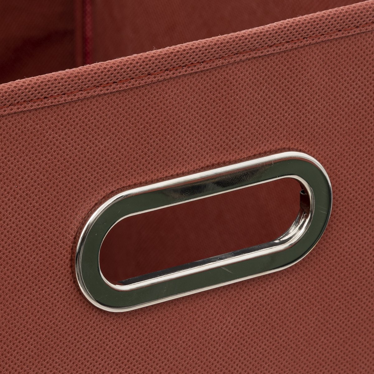 Set Van 4x Opbergmand/kastmand 29 Liter Steen Linnen 31 X 31 X 31 Cm - Opbergmanden - Rood