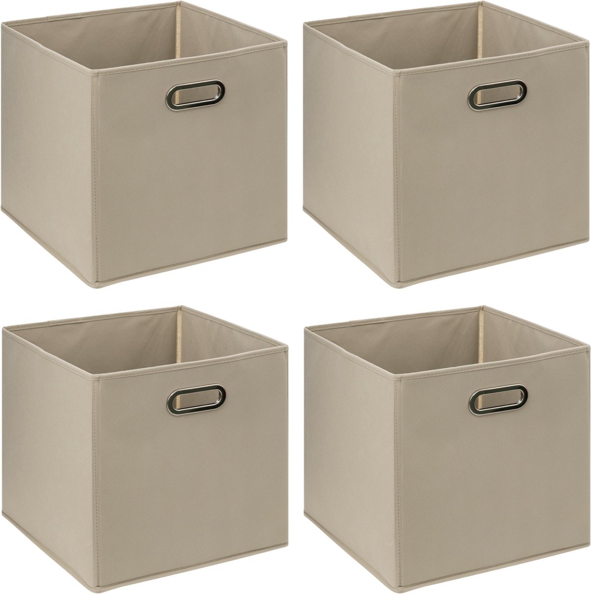 Set Van 4x Opbergmand 29 Liter Taupe Linnen 31 X 31 X 31 Cm - Opbergmanden