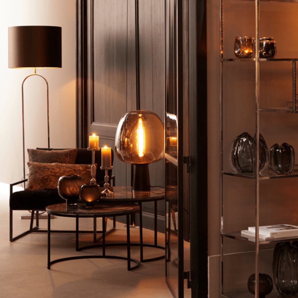 Light & Living - Tafellamp Maysony - 40x40x59cm - Grijs