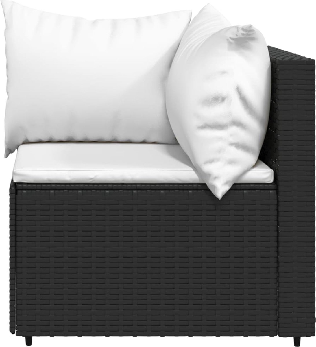 Vidaxl 4-delige Loungeset Met Kussens Poly Rattan - Zwart