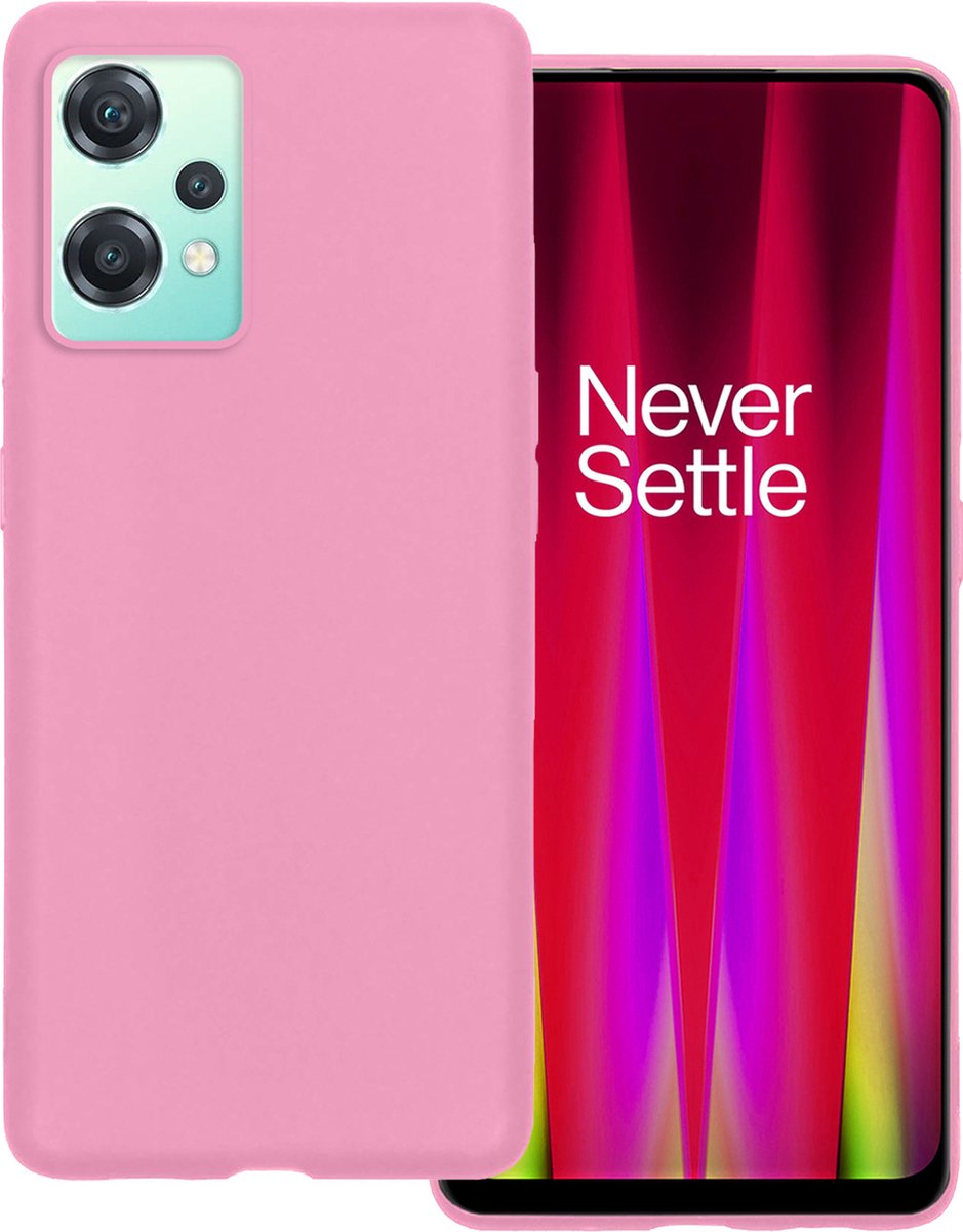 Basey Oneplus Nord Ce 2 Lite Hoesje Siliconen Hoes Case Cover - Licht - Roze