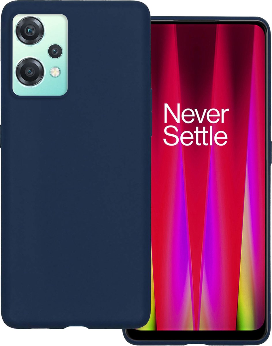 Basey Oneplus Nord Ce 2 Lite Hoesje Siliconen Hoes Case Cover - Donker - Blauw