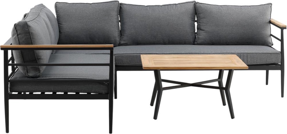 Mexico Loungeset 2 Delen Grijs,zwart,teak.