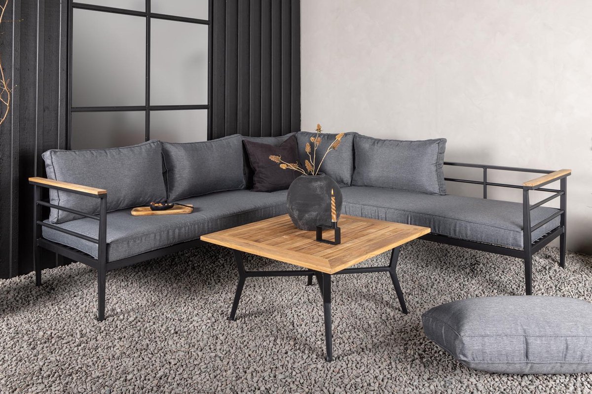 Mexico Loungeset 2 Delen Grijs,zwart,teak.