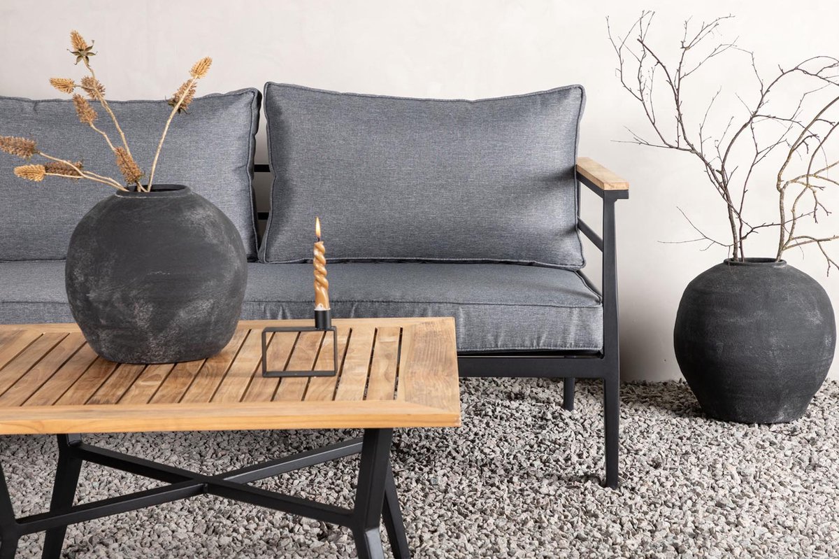 Mexico Loungeset 2 Delen Grijs,zwart,teak.