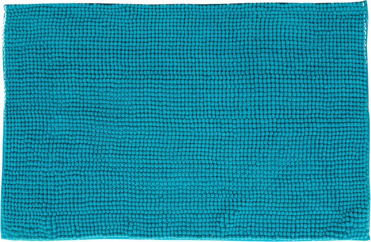 Badkamerkleedje/badmat Voor Op De Vloer Aqua 50 X 80 Cm - Badmatjes - Blauw