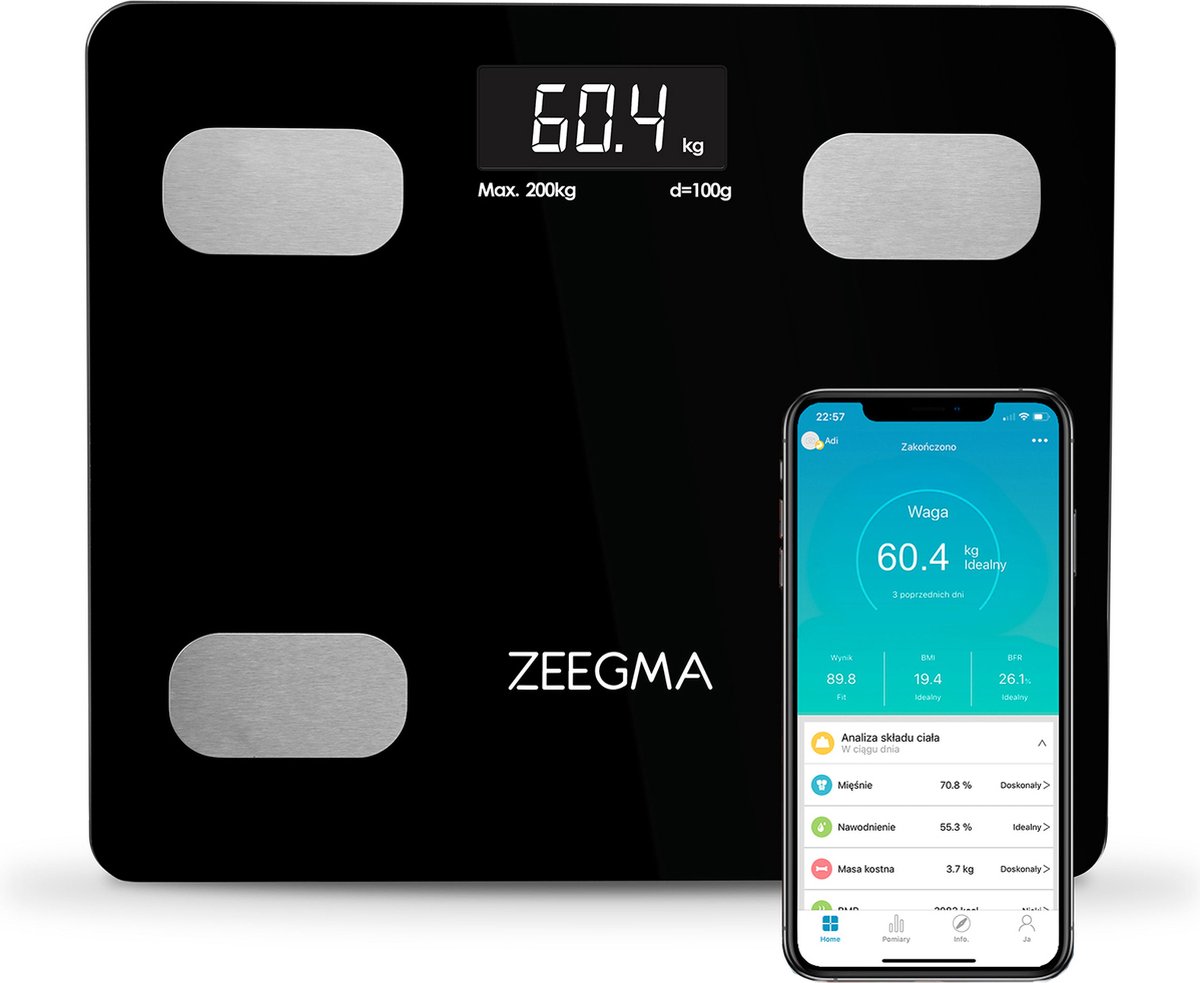 Zeegma Gewit - Personenweegschaal Met Smartphone App - In 2 Verschillende Kleuren