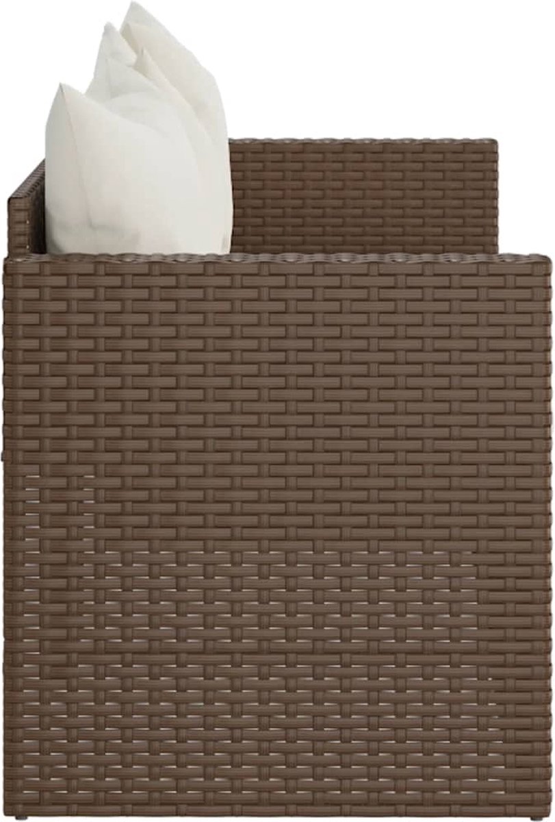 Vidaxl Tuinbank 3-zits Met Kussens Poly Rattan - Bruin