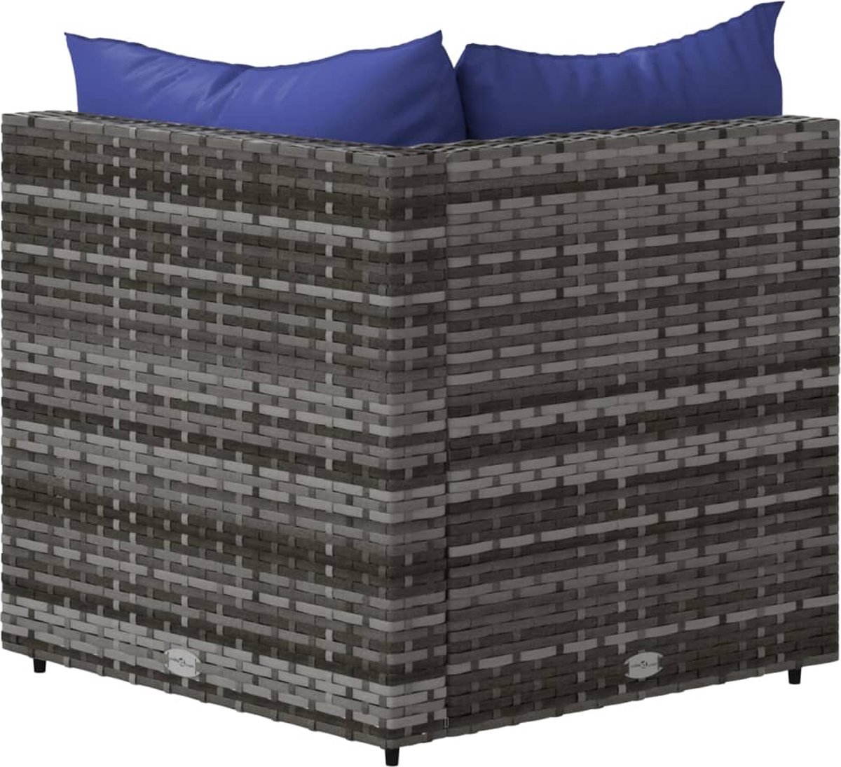 Vidaxl Tuinhoekbank Met Kussens Poly Rattan - Grijs